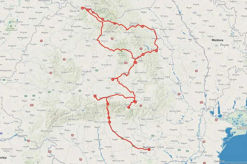 itinerario de viaje por Rumania